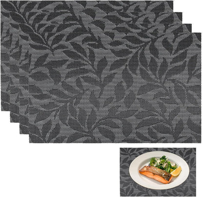 Washable Double-Sided PVC Placemat Set – Heat-Resistant, Moisture-Proof, 4-Pack