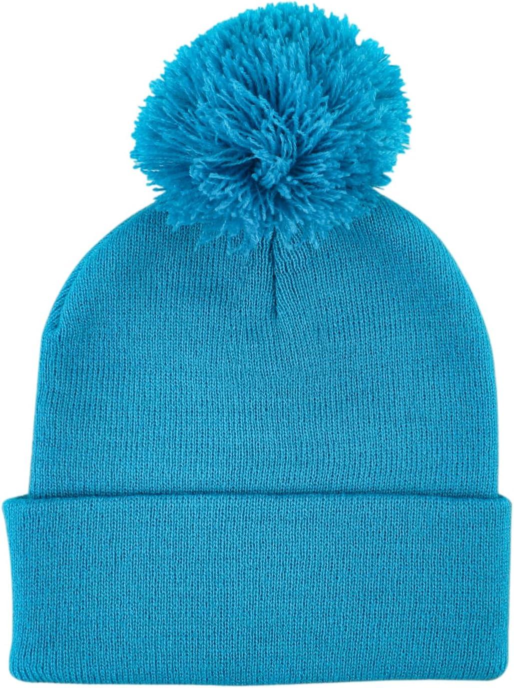 Deilin Girls' LED Bobble Hat: USB Rechargeable Winter Knit Beanie with Headlamp