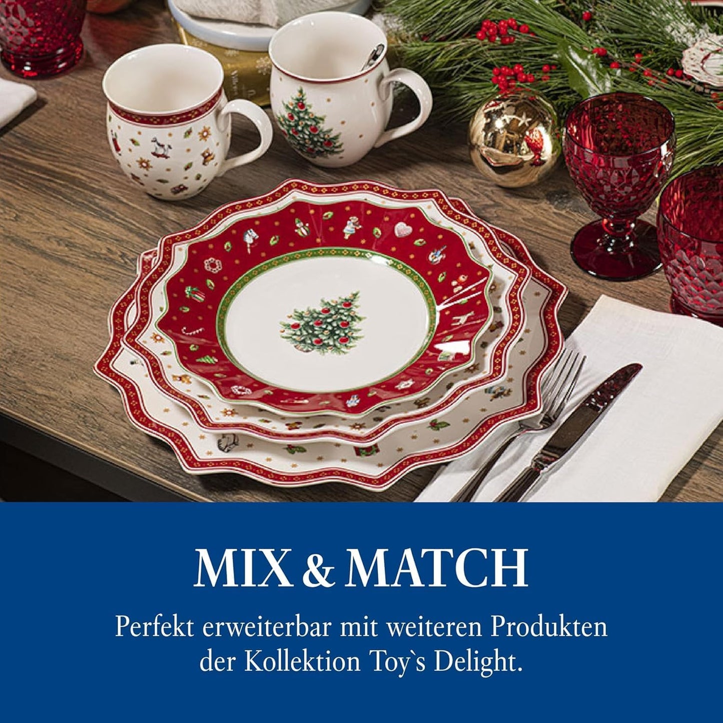 Villeroy & Boch Toy's Delight Premium Porcelain 6-Piece Festive Breakfast Set
