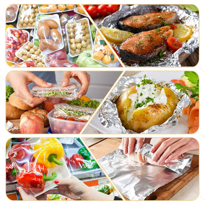 DEEMTON Magnetic Aluminium Foil & Plastic Wrap Dispenser with Cutter