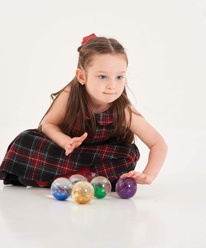 TickiT Sensory Rainbow Glitter Balls Set - 7 Water-Filled Bouncy Toys