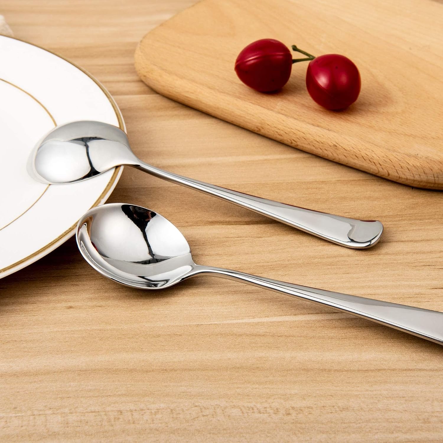 IMEEA Stainless Steel Dessert Spoons 4 Pack 6 Inch