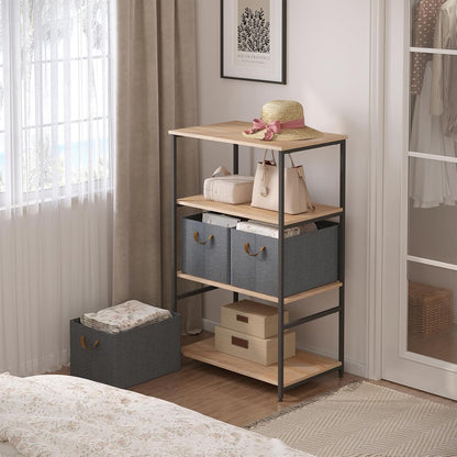 WOLTU Foldable Grey Storage Boxes Set of 3 – Stackable Fabric Organisers