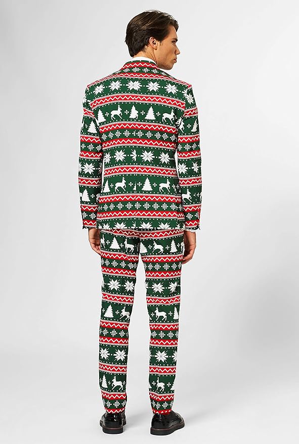 OppoSuits Men's Festive Christmas Suit - Complete 3-Piece Holiday Outfit
