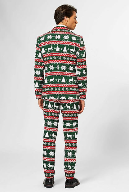OppoSuits Men's Festive Christmas Suit - Complete 3-Piece Holiday Outfit