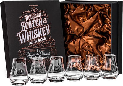 Professional Stemless 3.5oz Tulip Whiskey Tasting Glass Set of 6