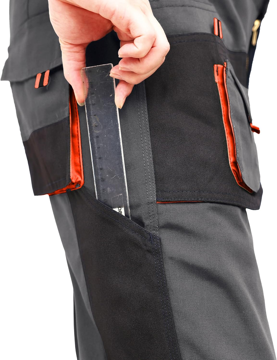 WORK IDEA Men's Oxford Canvas Multi-Pocket Work Pants – Heavy-Duty