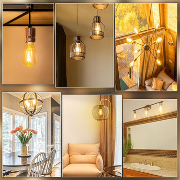 DiCUNO Vintage Amber LED Edison Bulb E26 6W 60W Equivalent