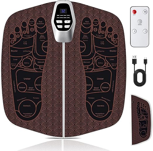 BORDEAG Electric Foot Massager with 8 Programs, 32 Intensity Levels