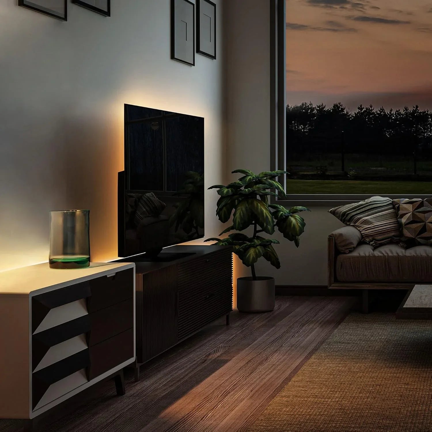 B.K.Licht USB RGB LED Strip Light, Dimmable Remote Control, 3m Room Decor - Gomix Brands Outlet