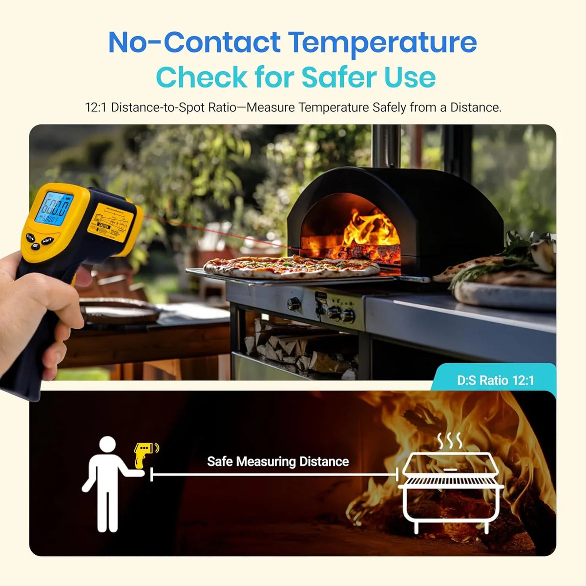 Etekcity 774 Laser Infrared Thermometer with Adjustable Emissivity - Yellow - Gomix Brands Outlet