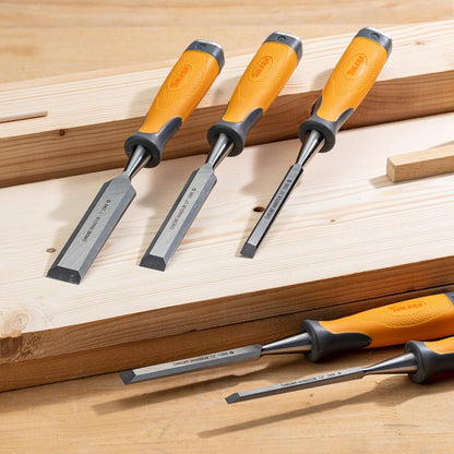 TOLESA 5-Piece Wood Chisel Set Cr-V Steel Soft Grip