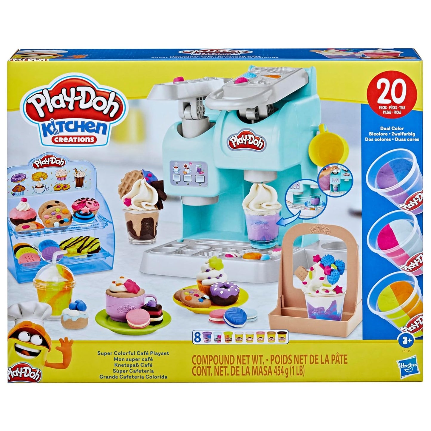 Play-Doh Super Colourful Cafe Coffee Toy with 20 Accessories