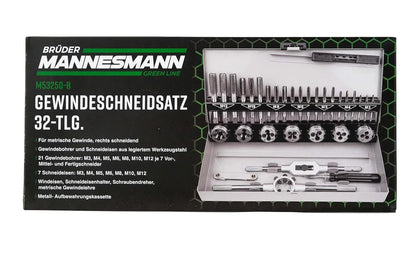 Mannesmann 32-Piece Heavy-Duty Thread Cutting Tool Set, Metal Case - Gomix Brands Outlet