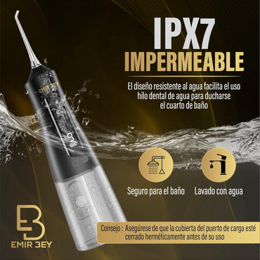 EMIR BEY Portable Oral Irrigator 6 Nozzles 350ml 4 Modes