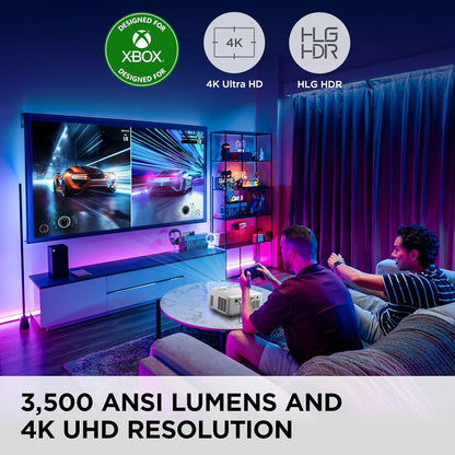 ViewSonic LX700-4K UHD 3500 Lumens Laser Projector – Designed for Xbox Gaming and Home Cinema
