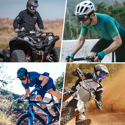 LMAVAG Motorcycle Goggles 2 Pack Dirt Bike ATV UV400 Anti-Fog Impact-Resistant Dustproof