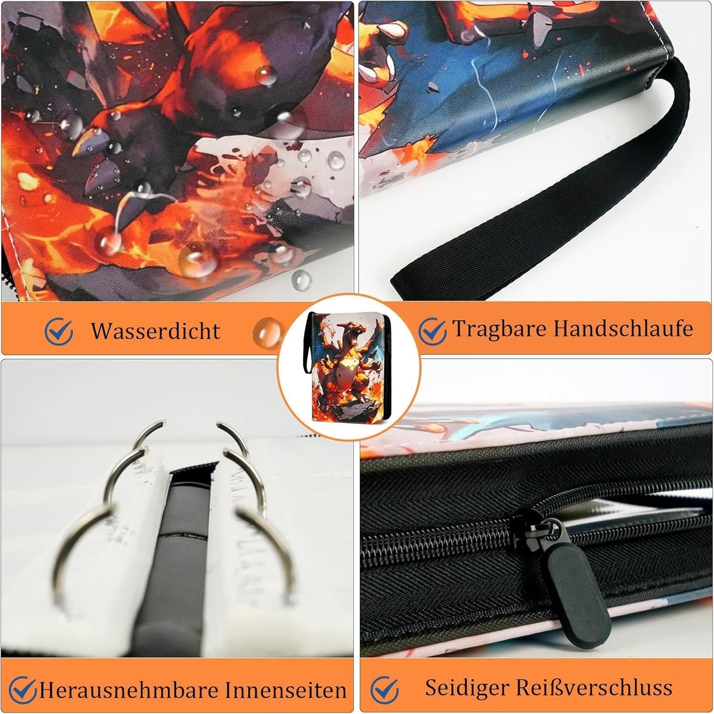 Waterproof PU Pokémon Card Album 400 Sleeves 50 Pages