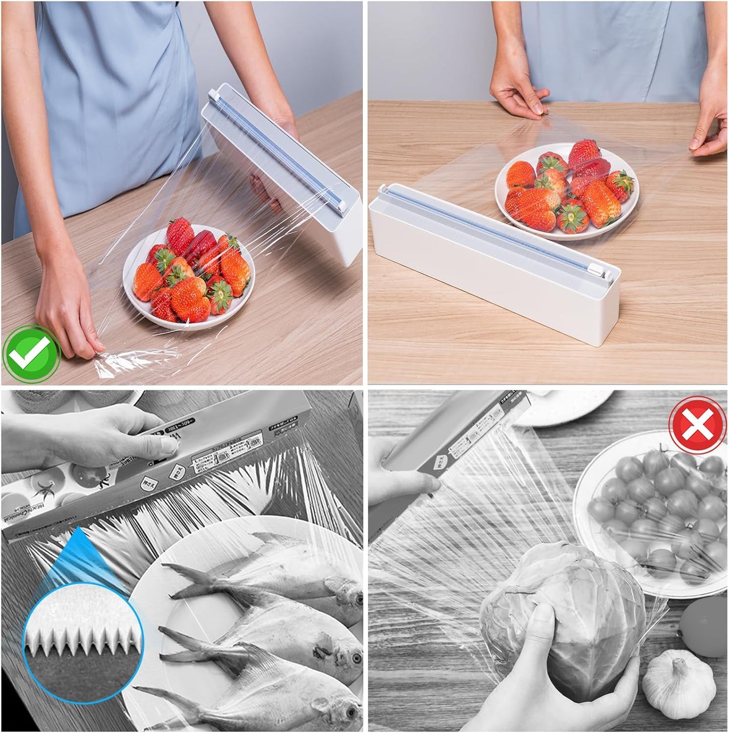 DEEMTON Magnetic Aluminium Foil & Plastic Wrap Dispenser with Cutter