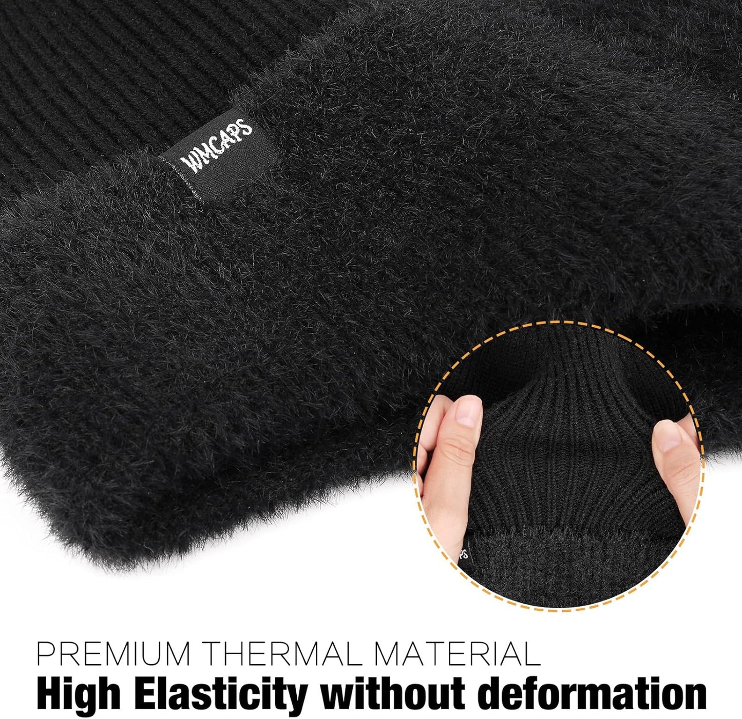 Wmcaps Warm Thermal Fleece Lined Earflap Beanie Hat for Men Women Outdoor Winter