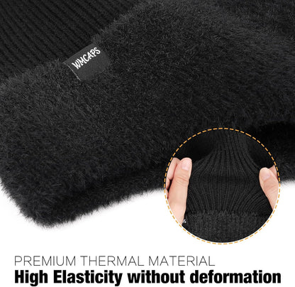 Wmcaps Warm Thermal Fleece Lined Earflap Beanie Hat for Men Women Outdoor Winter