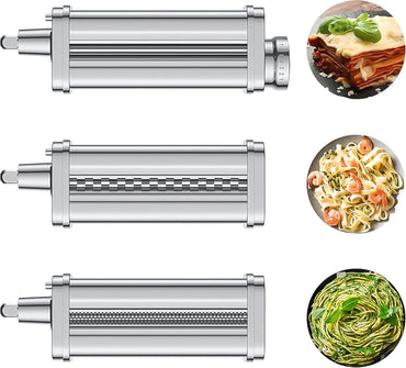 Cofun 3-Piece KitchenAid Pasta Attachment Kit with Roller and Cutters