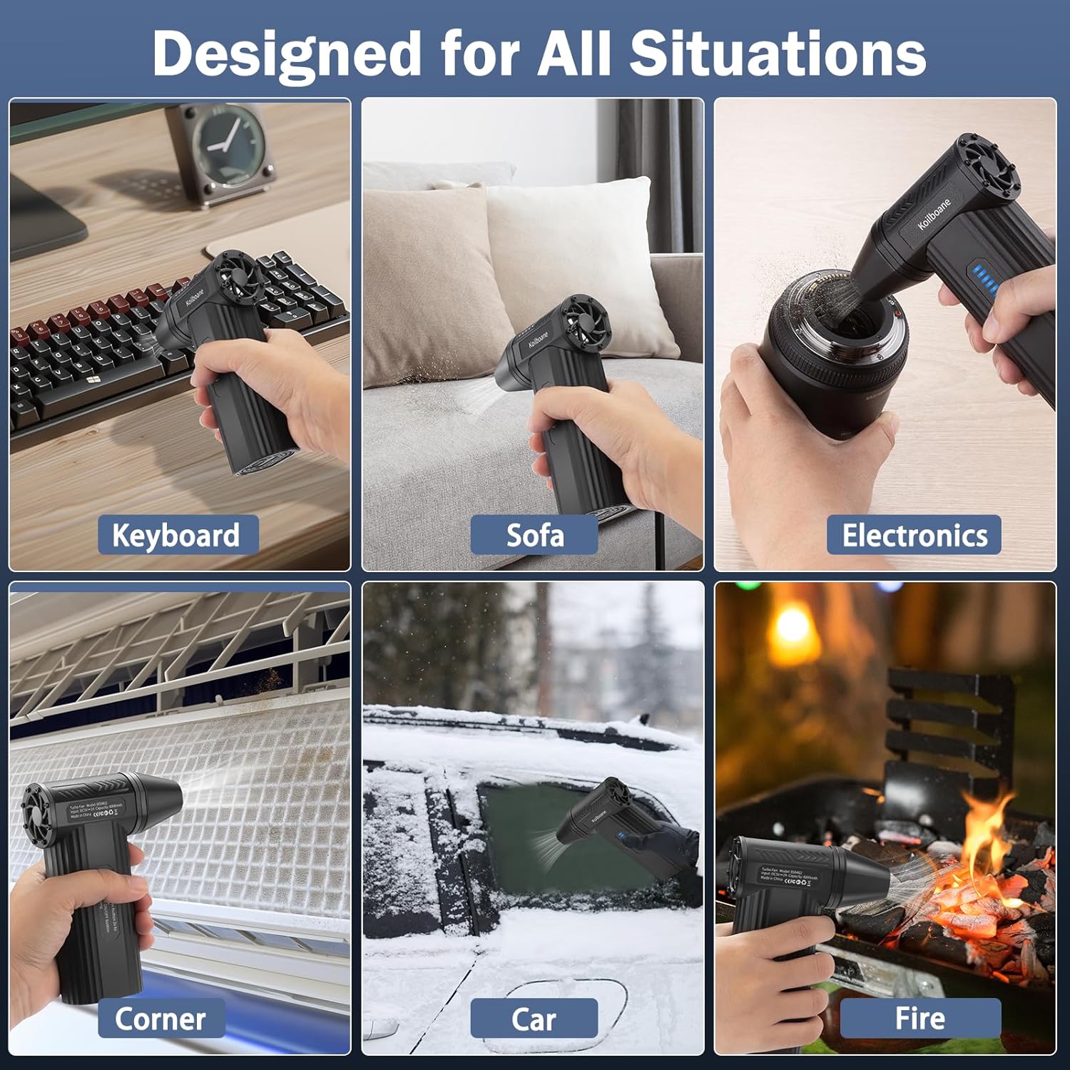 Koilboane Brushless Cordless Air Duster 8000mAh Portable Blower