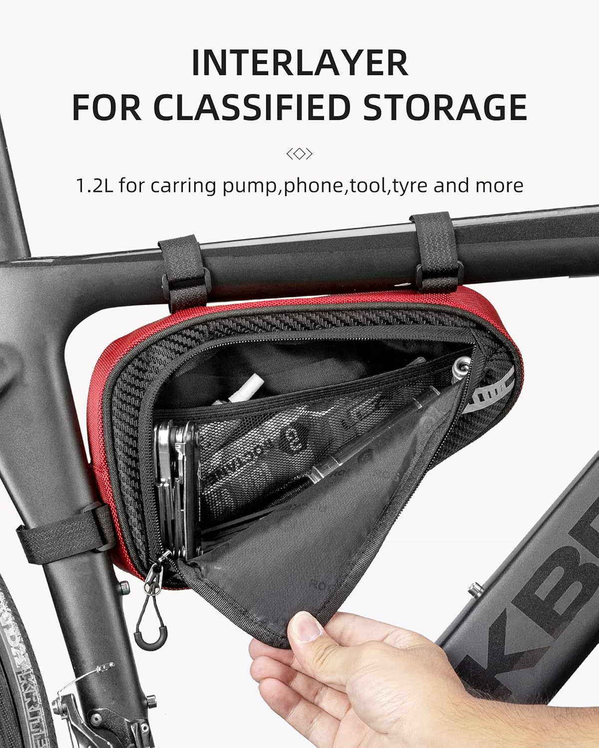 Rockbros 1.2L Triangle Bike Frame Bag for MTB