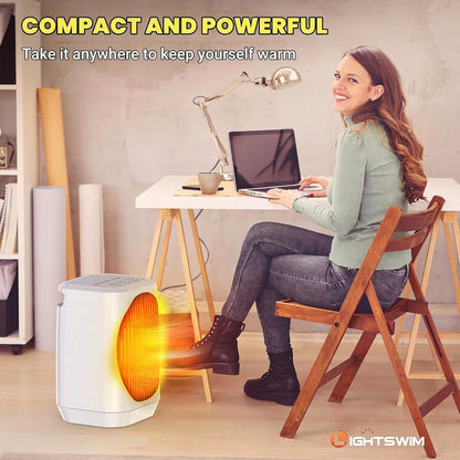 Lightswim QN02 Oscillating Ceramic Fan Heater 1200W White