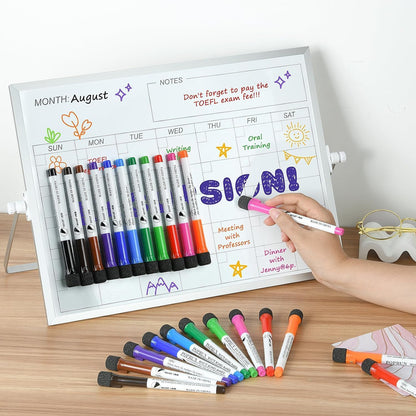 POPRUN 36-Count Fine Tip Magnetic Dry Erase Markers – 11 Colors