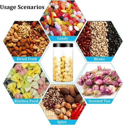 UniBaby7 4.5L BPA-Free Kitchen Storage Set – 6 Airtight Plastic Containers with Labels