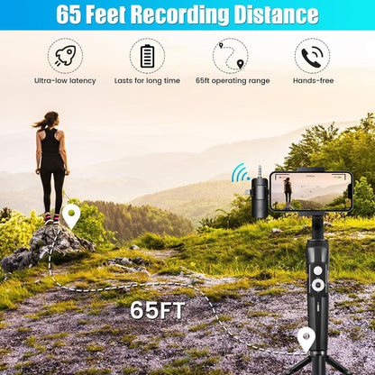 DAGIRT 4-in-1 Wireless Lavalier Mic – Ultra‑Low Delay, 65ft Range - Gomix Brands Outlet