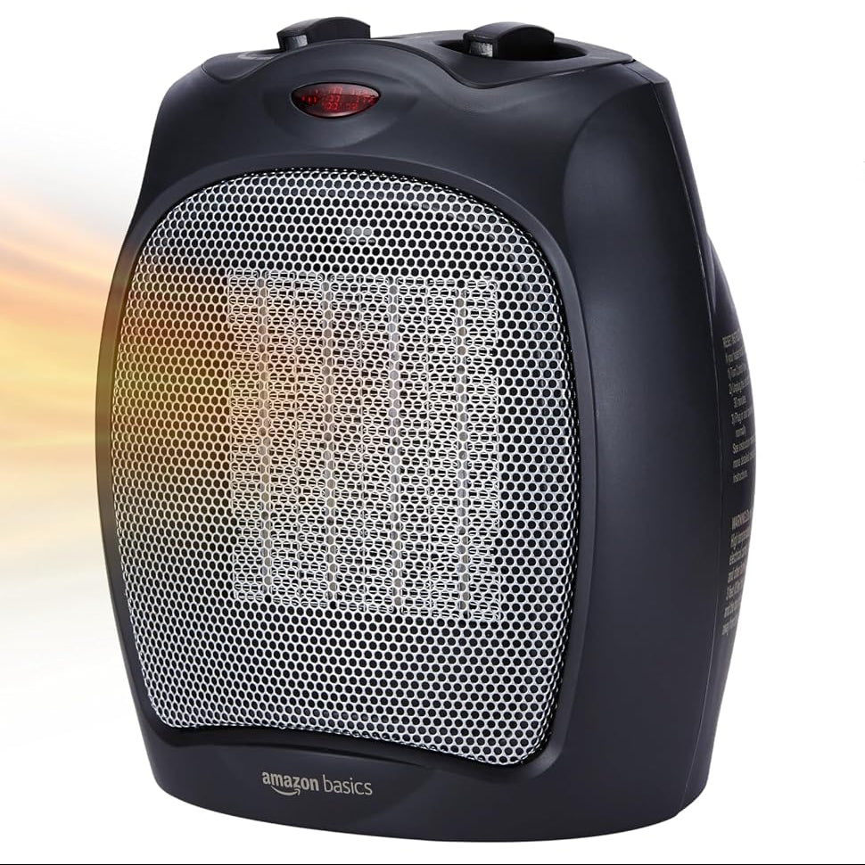Amazon Basics Ceramic Space Heater 1800W Adjustable Thermostat Black DQ075 UK