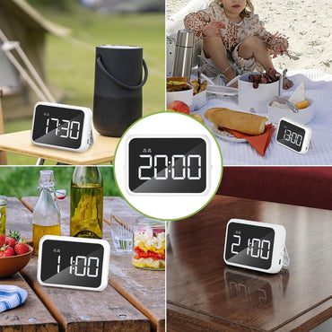 KeeKit Digital Alarm Clock 4in LED Display USB 2 Alarms 3 Brightness 3 Volume Levels