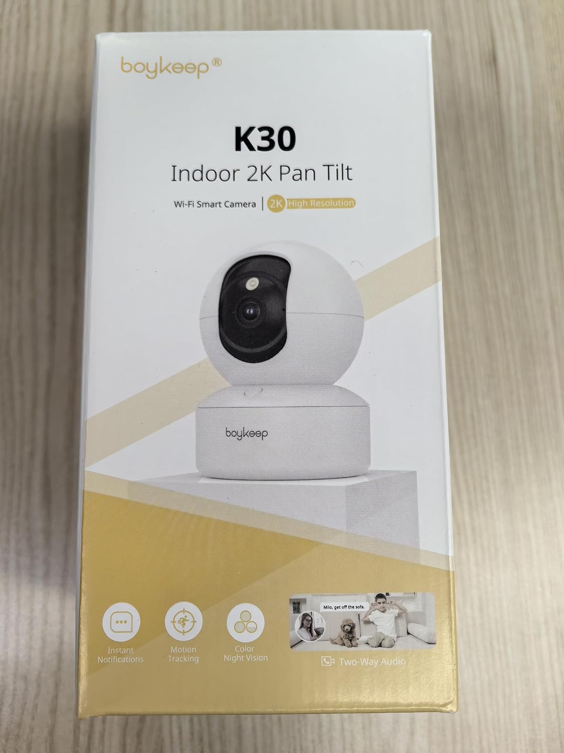 BoyKeep 2K Indoor Pet Camera, 360° Pan Tilt, Night Vision