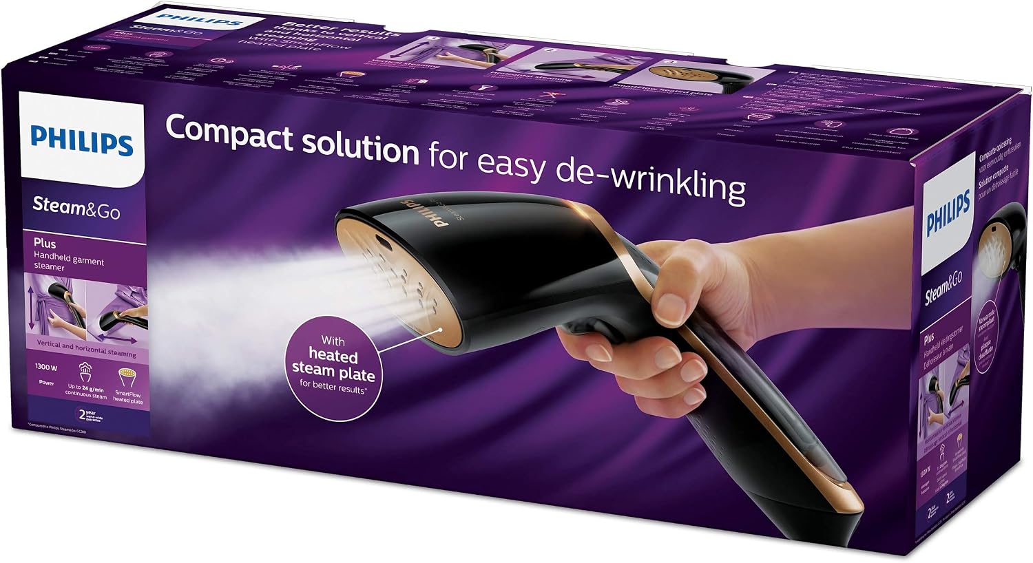 Philips GC365/80 Steam & Go Plus Compact Portable Steamer