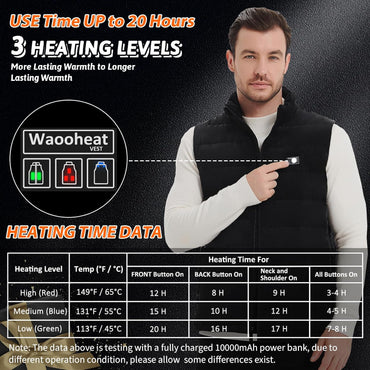 Heated Down Vest for Men and Women – 8 Zones, 10,000 mAh Battery, 90% Down Fill