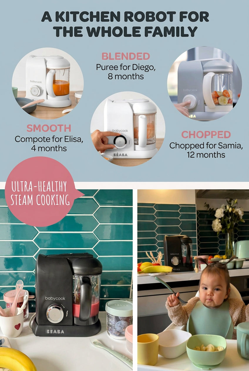 Béaba Babycook Solo 4 in 1 Baby Food Maker 1.1L Black