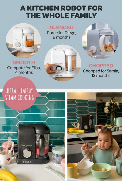 Béaba Babycook Solo 4 in 1 Baby Food Maker 1.1L Black