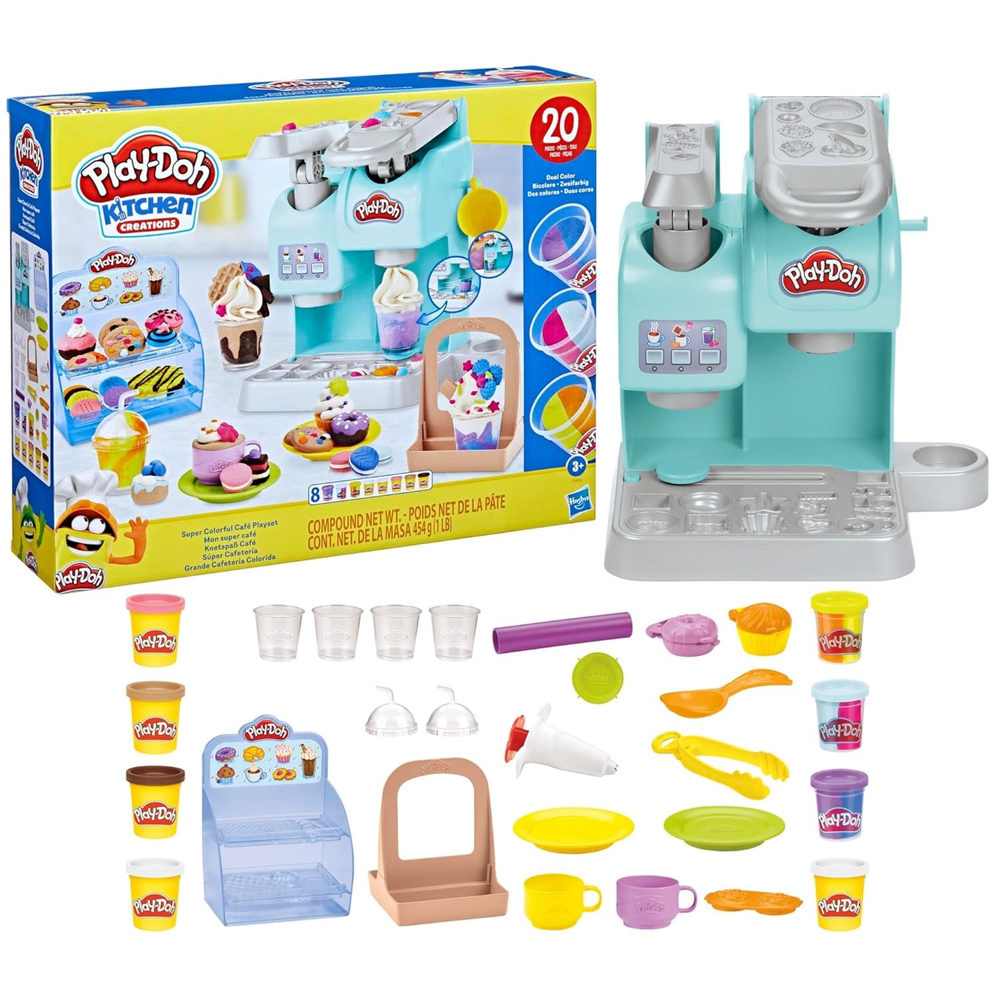 Play-Doh Super Colourful Cafe Coffee Toy with 20 Accessories