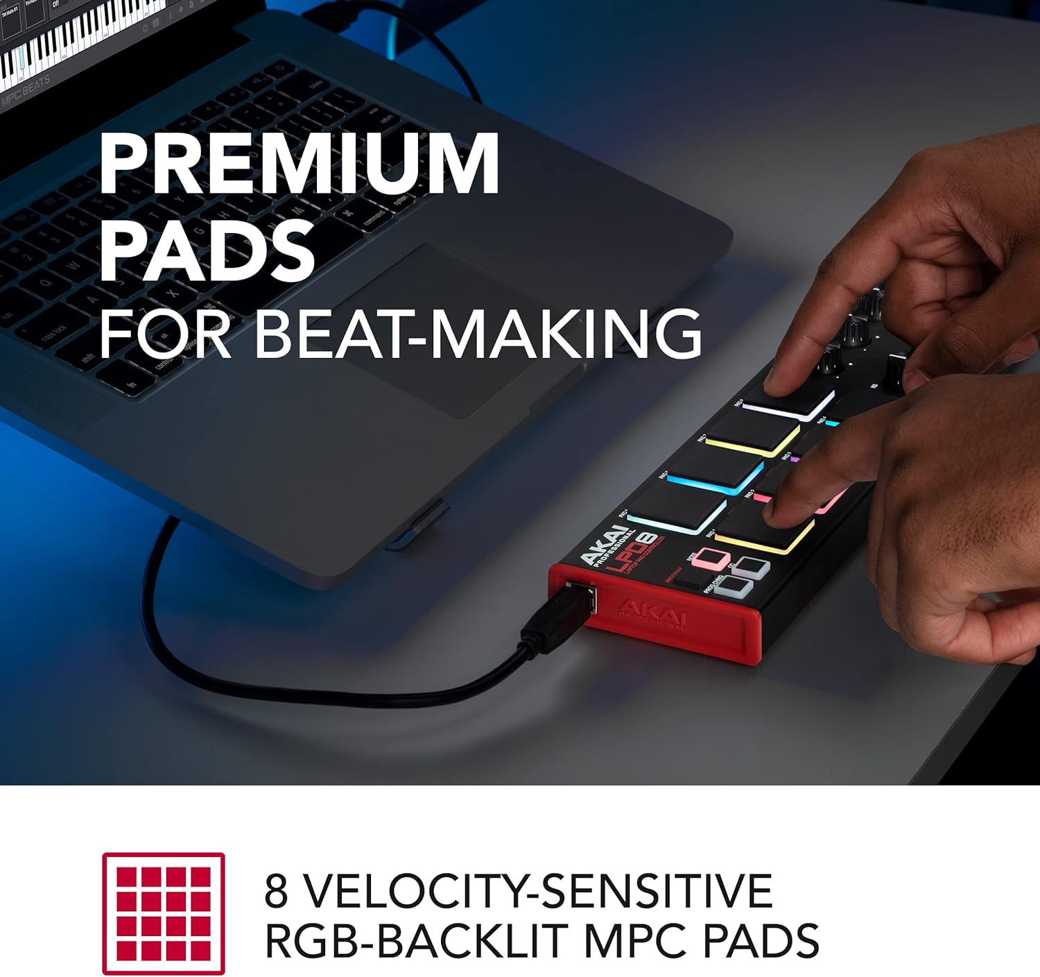 Akai LPD8 Portable USB MIDI Controller with RGB Pads