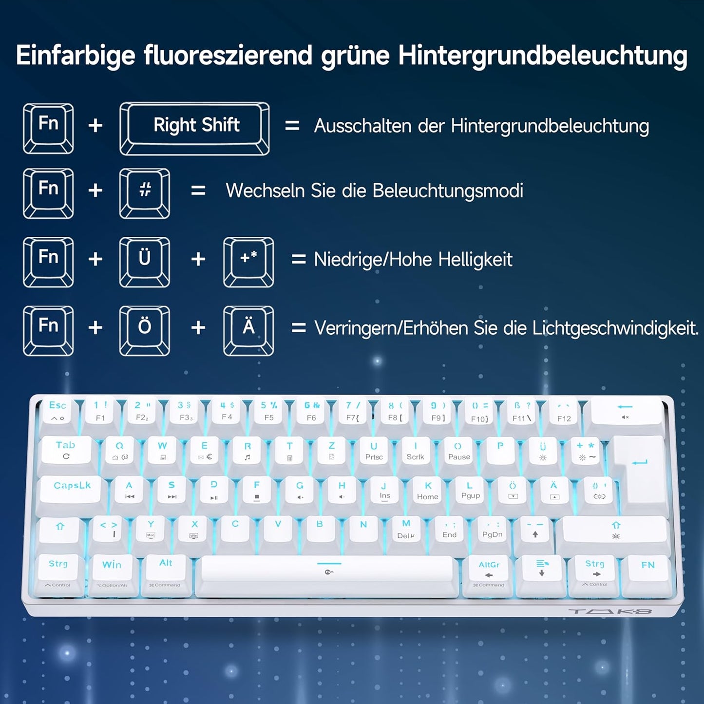 TMKB T61SE Compact Mechanical Gaming Keyboard with Red Switches