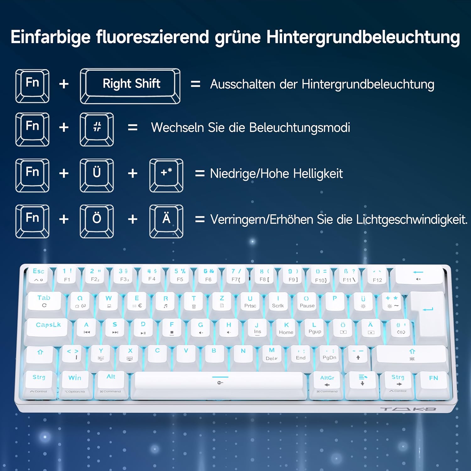 TMKB T61SE Compact Mechanical Gaming Keyboard with Red Switches