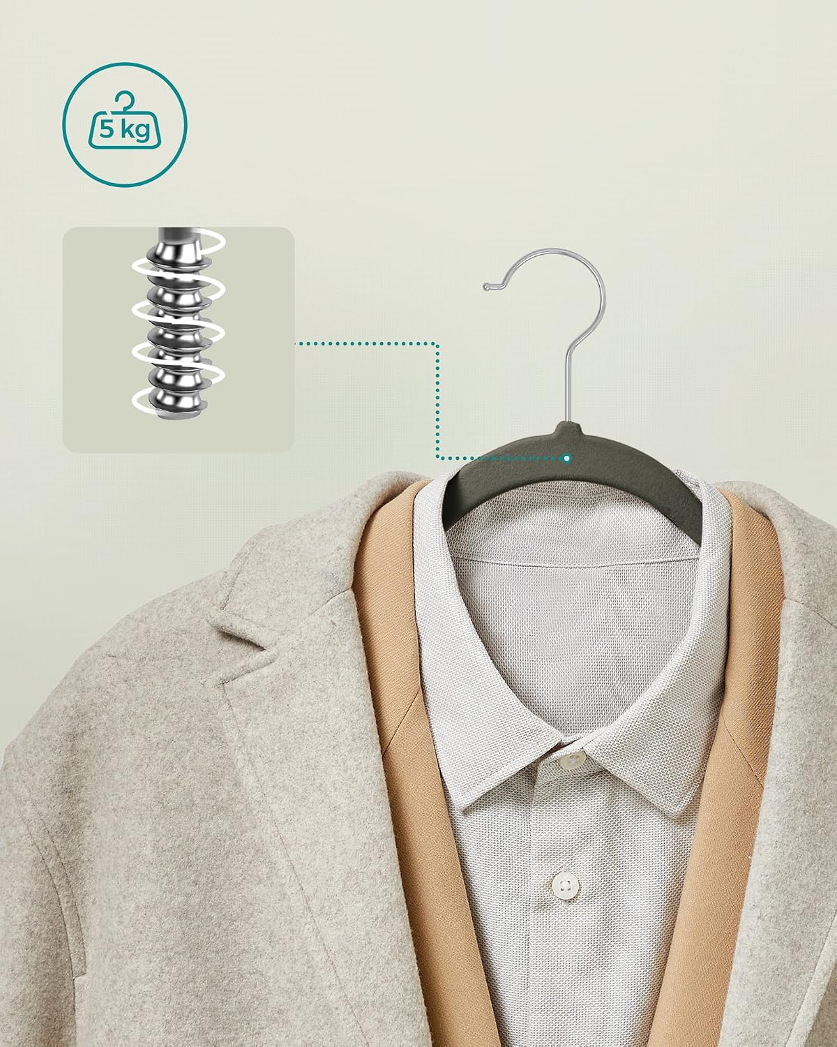 SONGMICS Velvet Clothes Hangers 41.5cm CRF26V