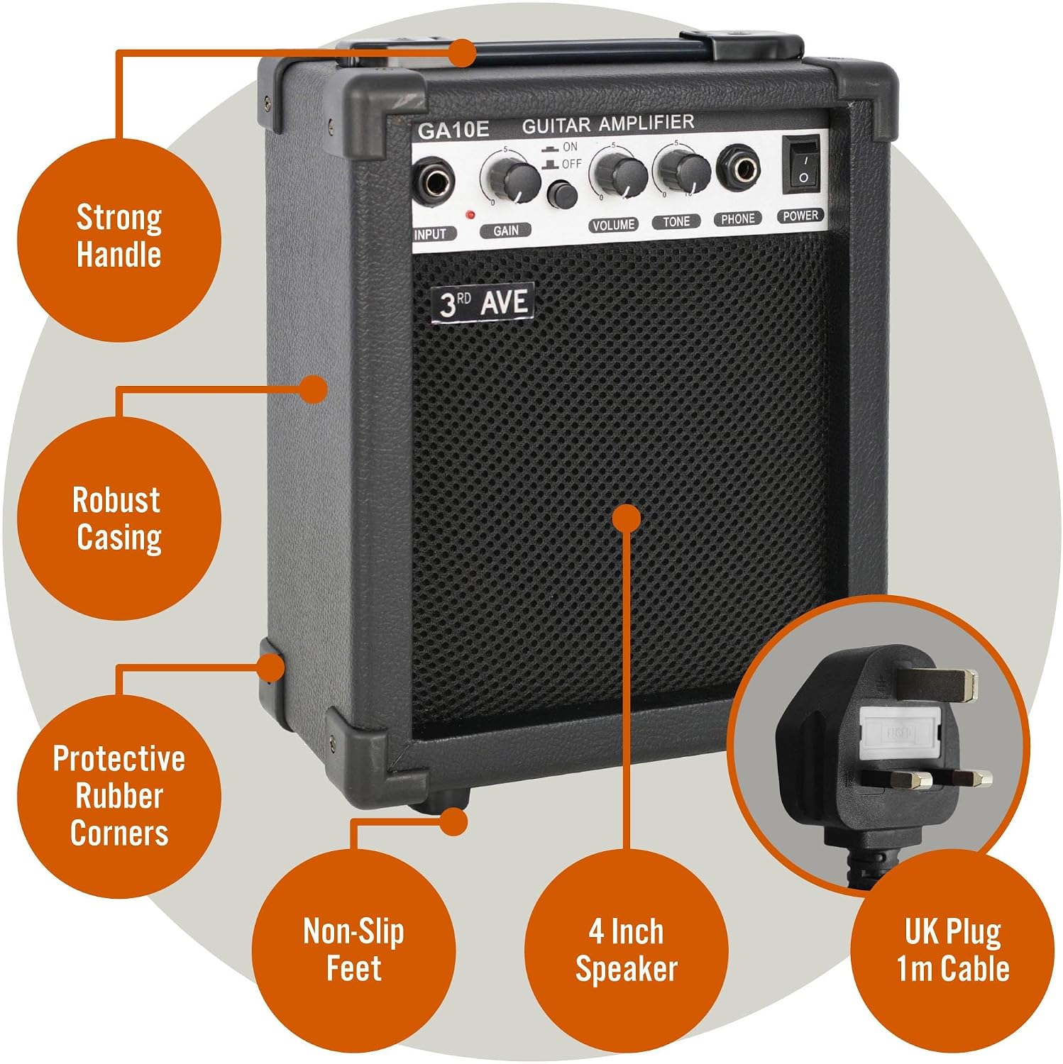3rd Avenue GA10E 10W Electric Guitar Amplifier Black