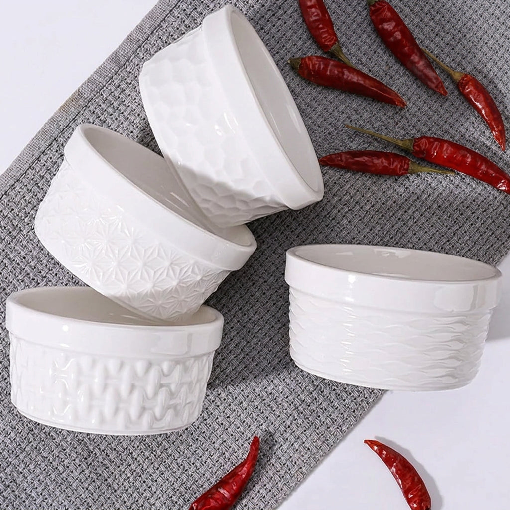BAIFULAI Ceramic Creme Brulee Bowls Set of 6 230ml