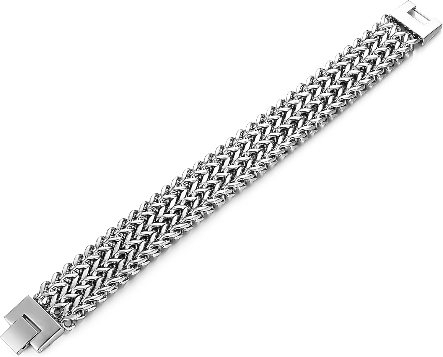 LOYALLOOK 19MM Stainless Steel Cuban Curb Link Men's Bracelet