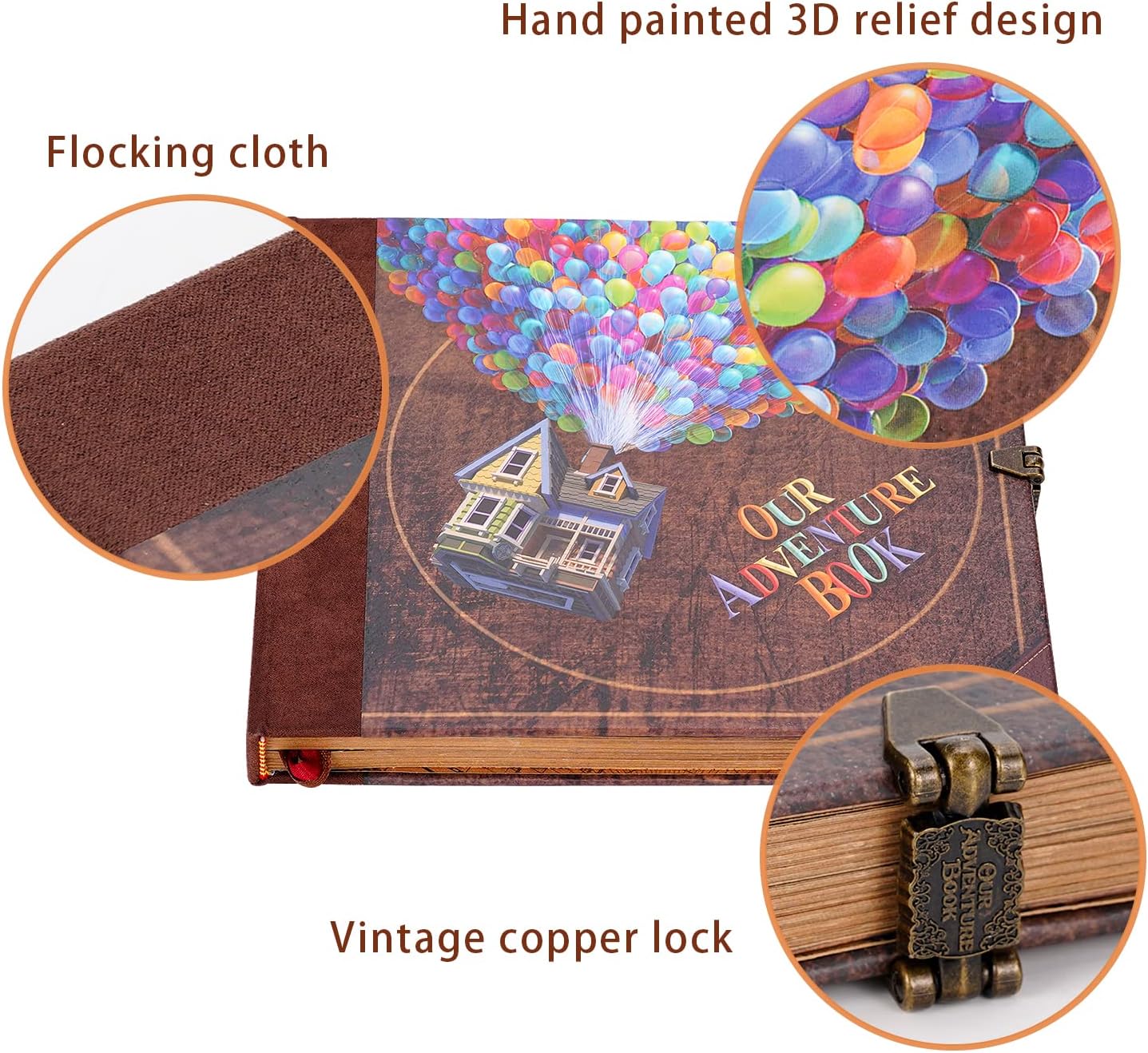 JIMBON Our Adventure Book: Retro Photo Album Scrapbook for Couple Memories