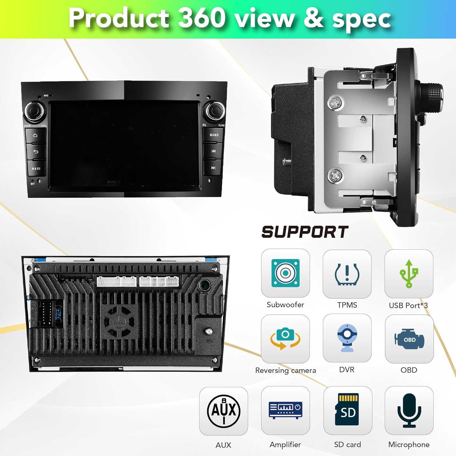 Amaseaudio Android 14 7-Inch Car Stereo with Wireless CarPlay