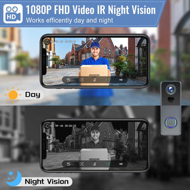 XTU Wireless 2K HD Doorbell – Battery, PIR Motion, Night Vision